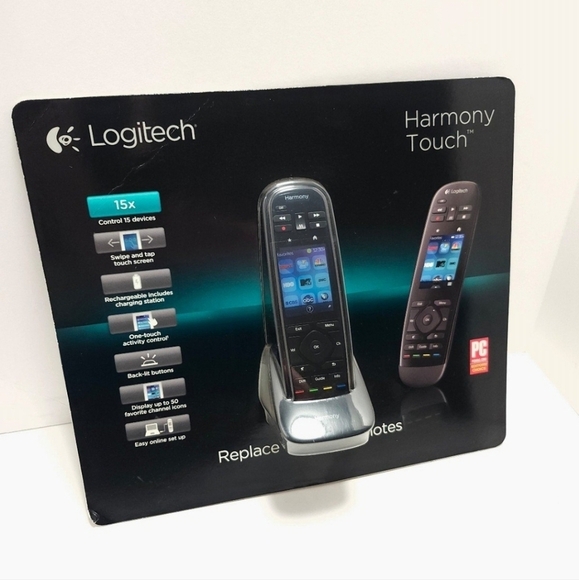 Logitech Harmony Touch Remote Control w/ Charger NEW 915-000252 - Picture 1 of 3